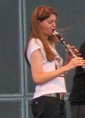 Eve Monzingo playing with Chicago Klezmer Ensemble at Ashkenaz 2006