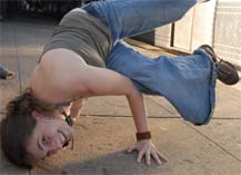 Chana Rothman break-dancing