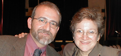 Edwin Seroussi and Kay Kaufman Shelemay pose after the conference
